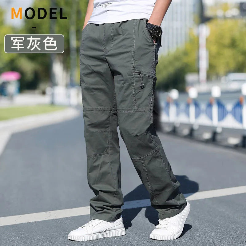 Men's Cargo Pants Summer Spring Cotton Work Wear New In Large Size 6XL Casual Climbing Joggers Sweatpants Hombre Autumn Trousers