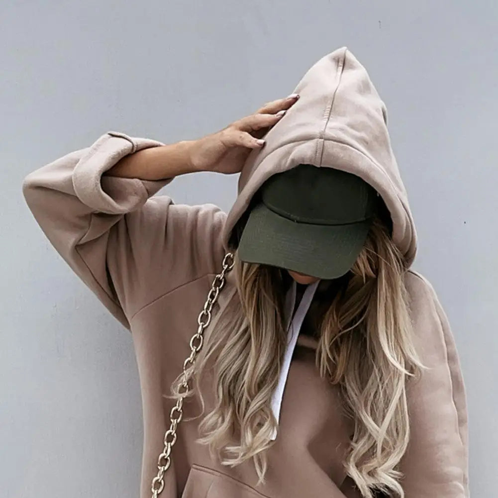 Casual Hooded Long Sleeve Pullover Sweatshirts Women Fashion