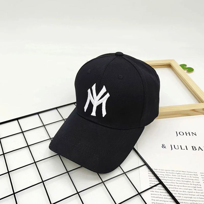 Spring Summer Child Letter Embroidery Outdoor Leisure Sun Baseball Cap For Boy Girl Cotton Breathable Solid Color Adjustable Cap