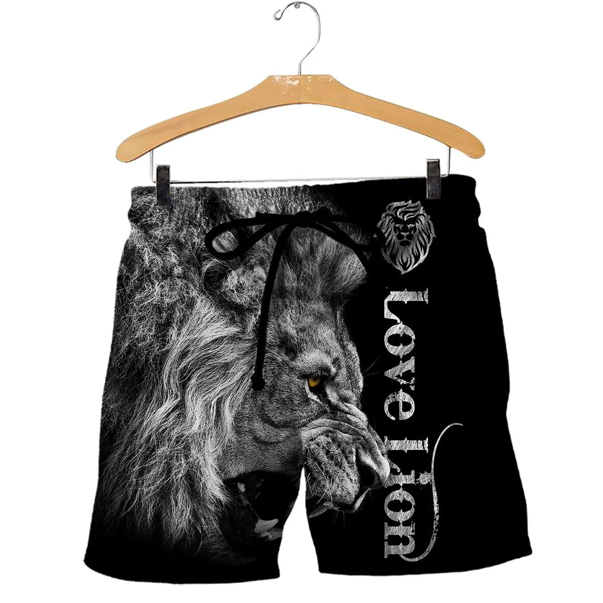 Love Lion 3D All Over Printede Herreshorts