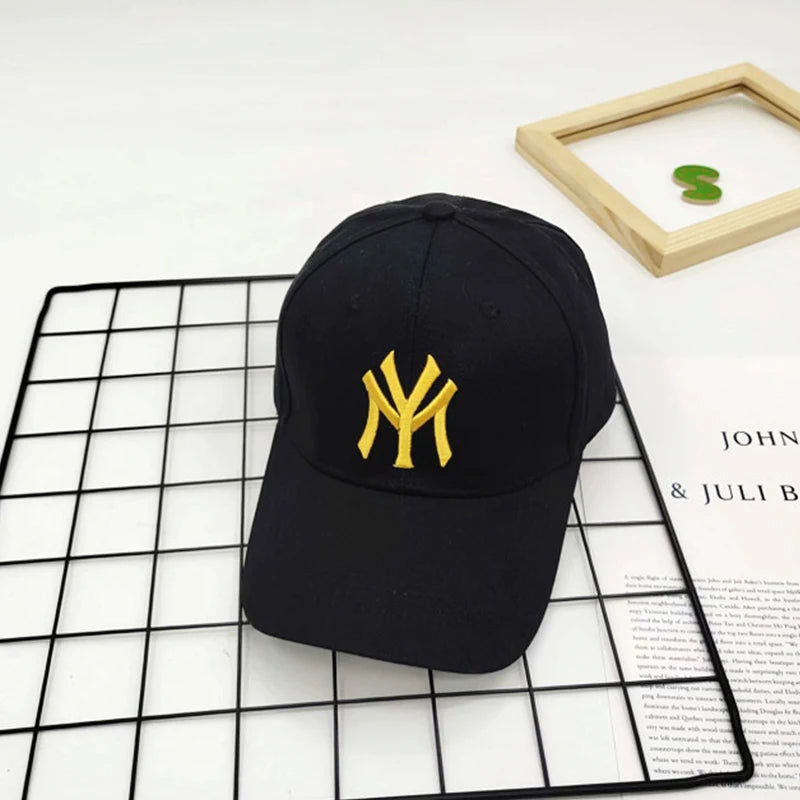 Spring Summer Child Letter Embroidery Outdoor Leisure Sun Baseball Cap For Boy Girl Cotton Breathable Solid Color Adjustable Cap