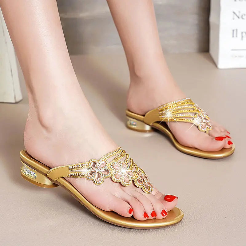 Fashion Rhinestone slippers women's sandals