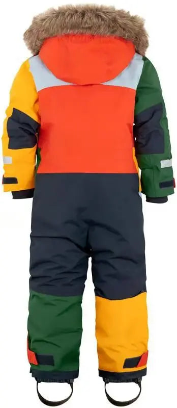 Outdoor single and double board luminous children's windproof, waterproof and warm one-piece hooded ski cotton suit