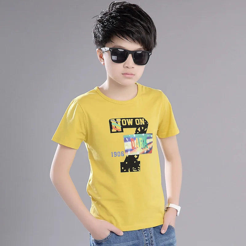 2023 Summer Baby Boy T Shirt for Children Cotton T-shirt T-shirt Kids Clothes Tops Tee 3 4 5 6 7 8 9 10 11 12 13 14 15 16 Year