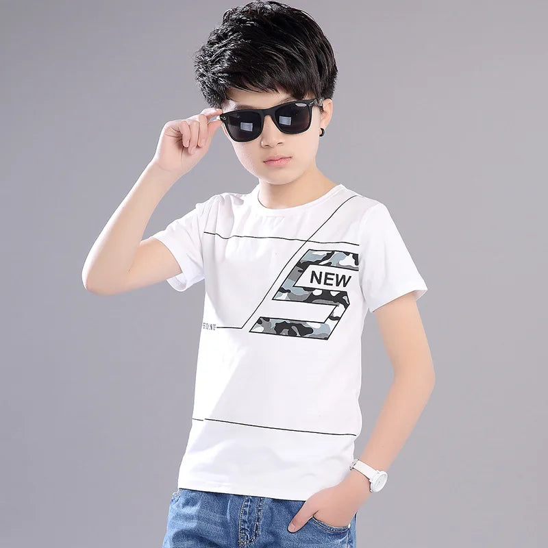 2023 Summer Baby Boy T Shirt for Children Cotton T-shirt T-shirt Kids Clothes Tops Tee 3 4 5 6 7 8 9 10 11 12 13 14 15 16 Year