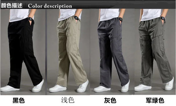 Men's Cargo Pants Summer Spring Cotton Work Wear New In Large Size 6XL Casual Climbing Joggers Sweatpants Hombre Autumn Trousers