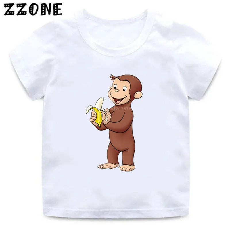 Summer Kids T-Shirts Funny Cute Monkey kids Tops Clothes