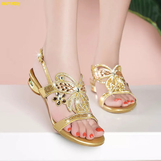 Women Crystal Slippers Glitter Bling Flip Flops Outdoor