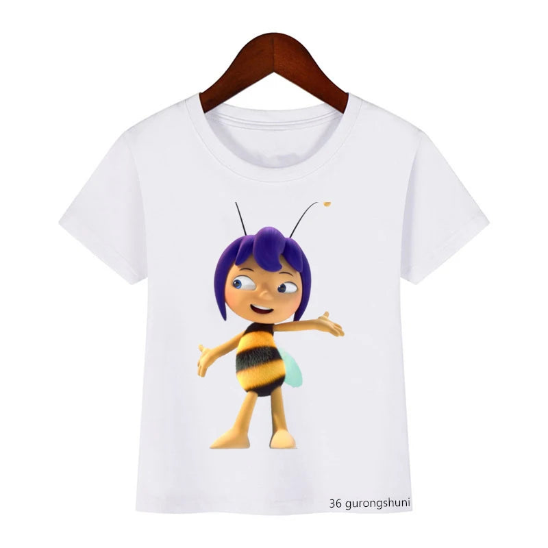 New arrival 2021 funny kids clothes Little bee print t-shirt