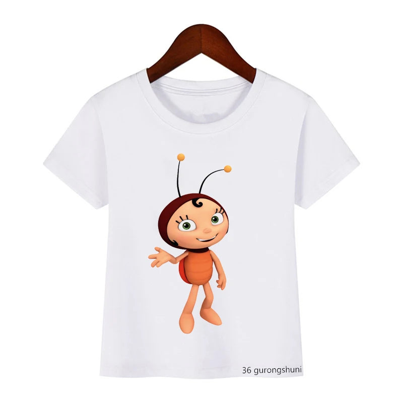 New arrival 2021 funny kids clothes Little bee print t-shirt