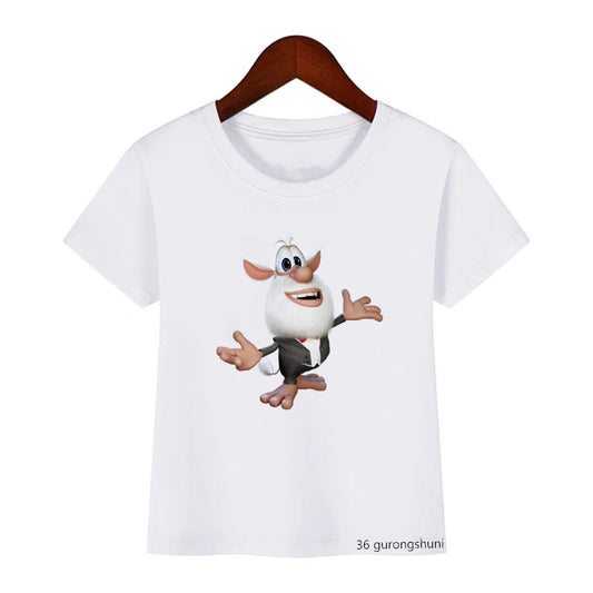 Ny stil Animation til børn tegneserietryk drenge/piger t-shirt sommer kortærmet børne t-shirt afslappet søde piger t-shirts toppe