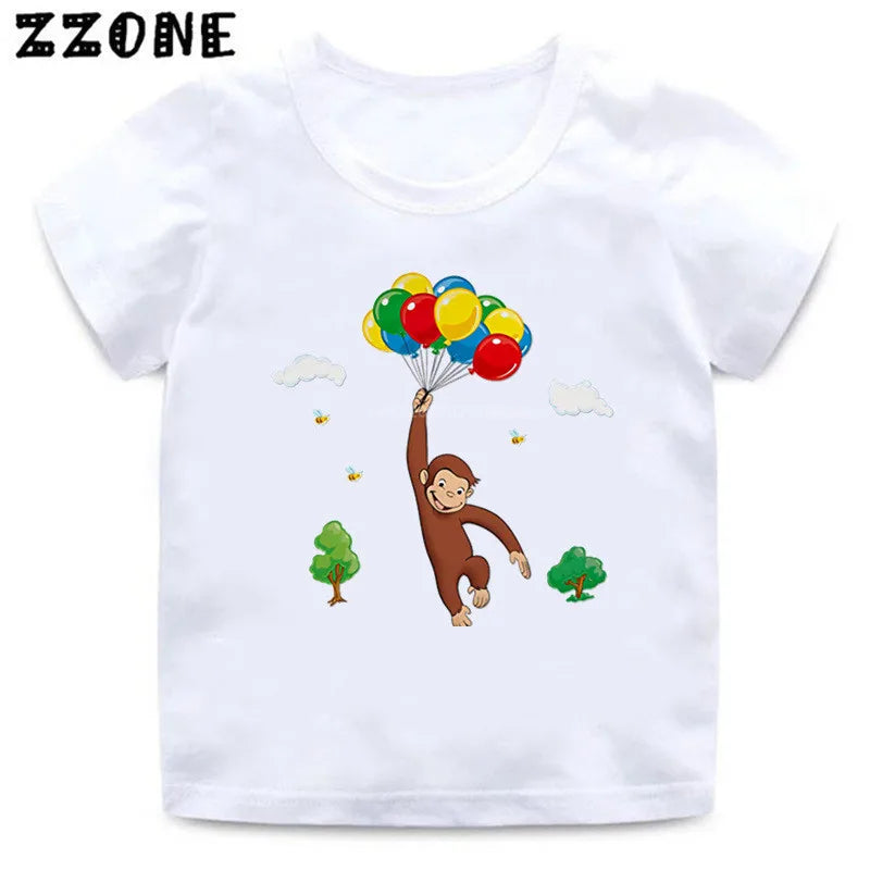 Summer Kids T-Shirts Funny Cute Monkey kids Tops Clothes