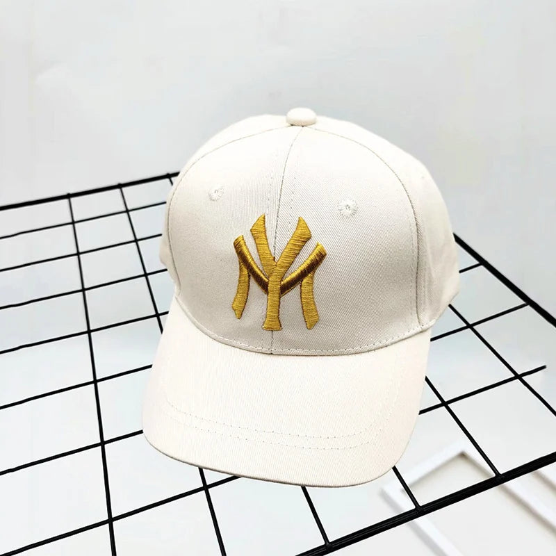 Spring Summer Child Letter Embroidery Outdoor Leisure Sun Baseball Cap For Boy Girl Cotton Breathable Solid Color Adjustable Cap