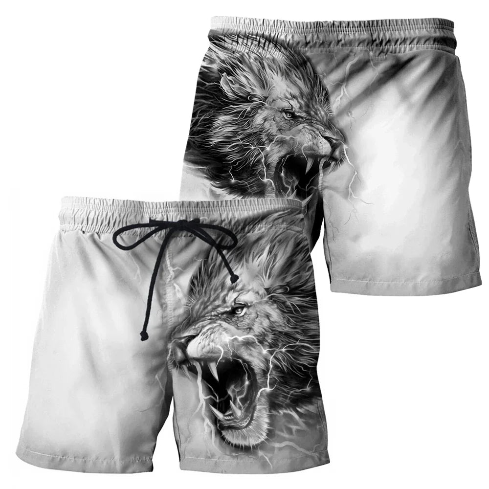 Love Lion 3D All Over Printede Herreshorts