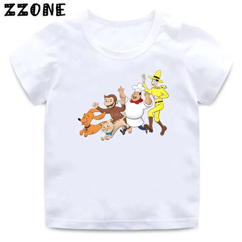 Summer Kids T-Shirts Funny Cute Monkey kids Tops Clothes