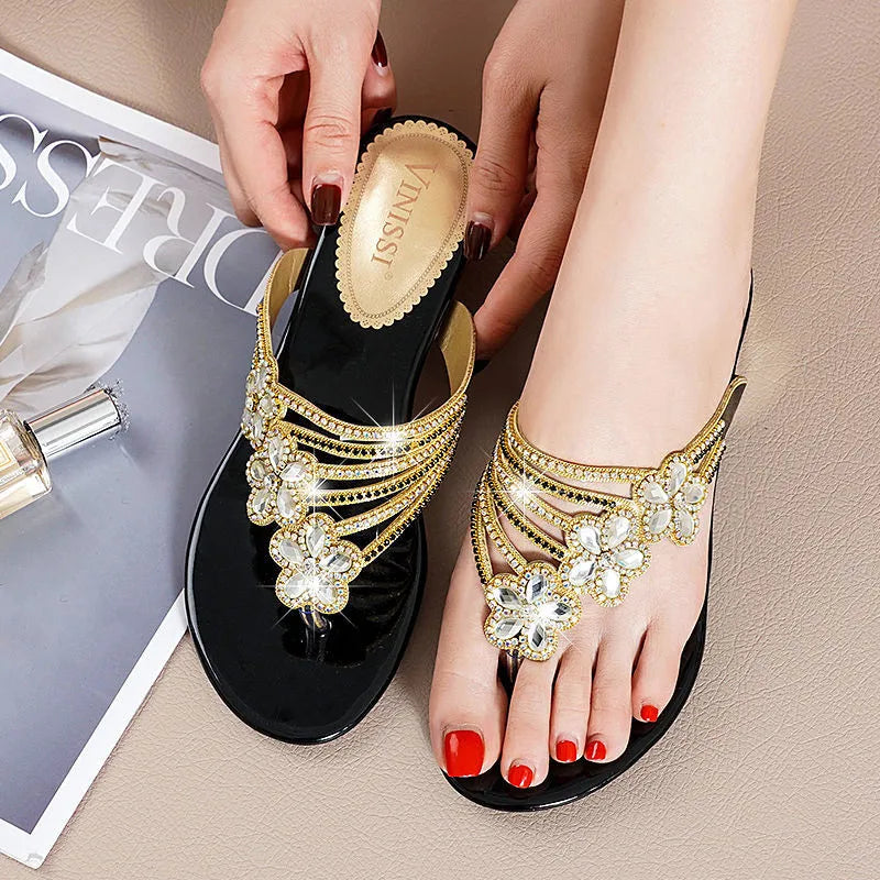 Fashion Rhinestone slippers women's sandals