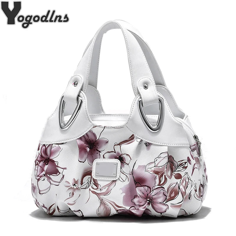 Luxury Flower Design Top-handle Ladies Handbag