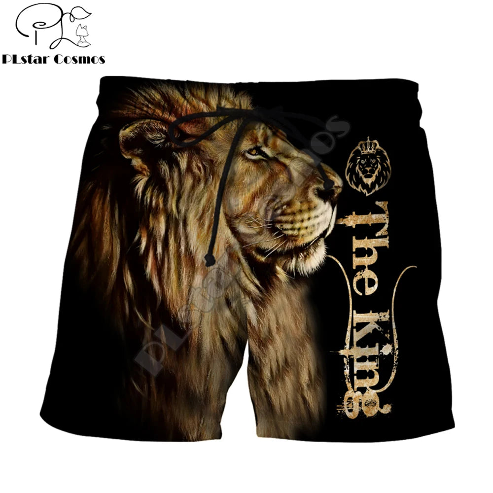 Love Lion 3D All Over Printede Herreshorts