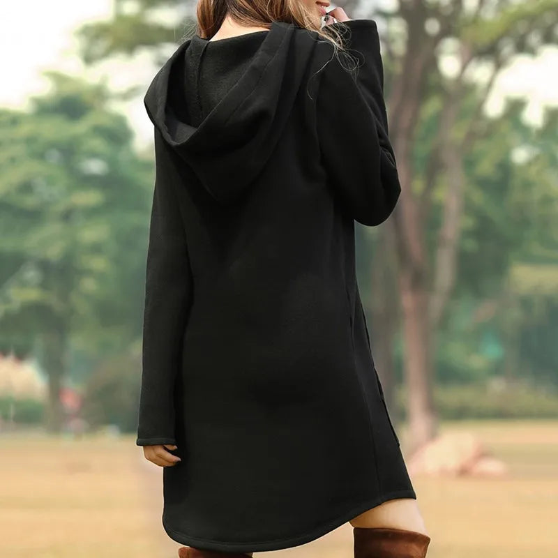 Women Sweatshirts Loose Oversized Pullover Hoodie Bodycon Dress Robe