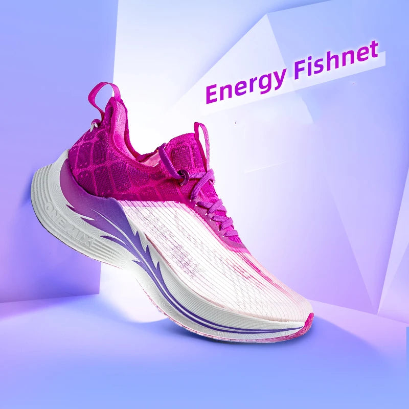 ONEMIX Unisex Outdoor Carbon Plate Shockproof Breathable Anti-slip Marathon Running Shoes Men Road Walking Jogging Sneakers