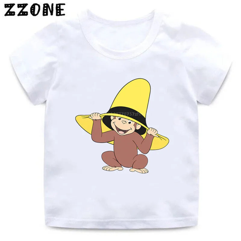 Summer Kids T-Shirts Funny Cute Monkey kids Tops Clothes