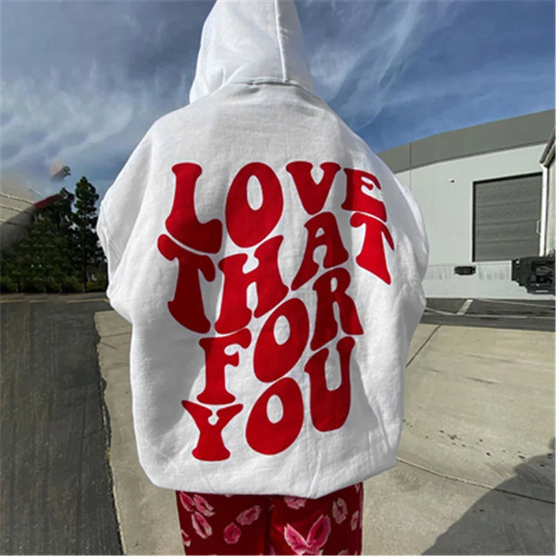 Women Words On Back Hoodie Graphic Sweatshirt Coat Y2K Top