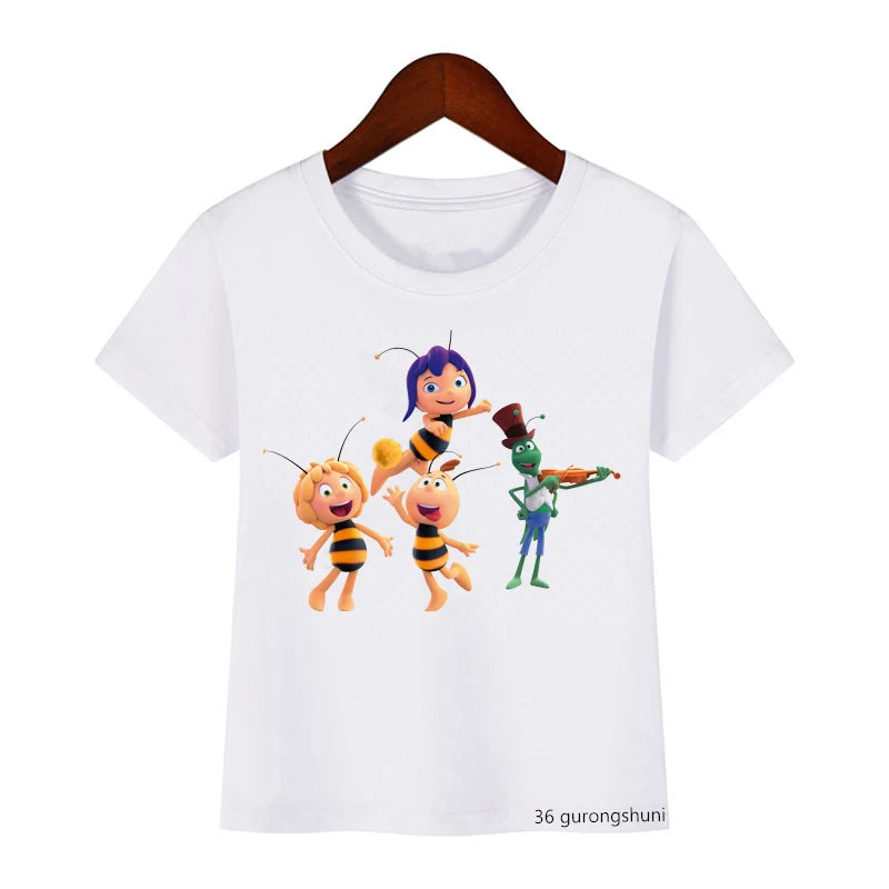 New arrival 2021 funny kids clothes Little bee print t-shirt