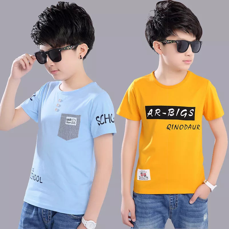 2023 Summer Baby Boy T Shirt for Children Cotton T-shirt T-shirt Kids Clothes Tops Tee 3 4 5 6 7 8 9 10 11 12 13 14 15 16 Year