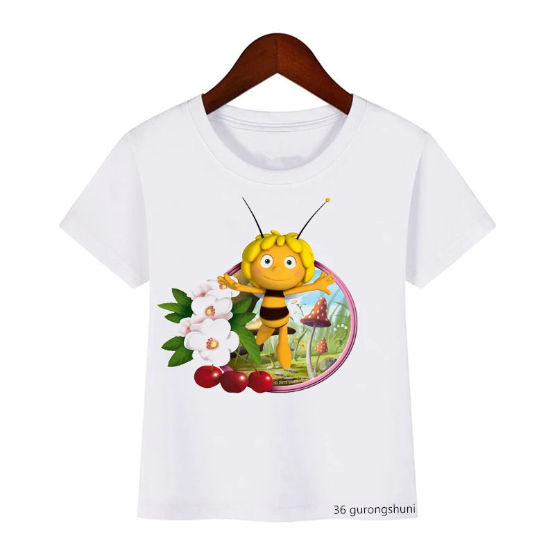 New arrival 2021 funny kids clothes Little bee print t-shirt