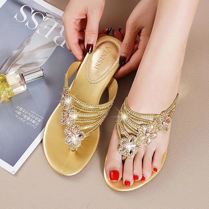 Fashion Rhinestone slippers women's sandals