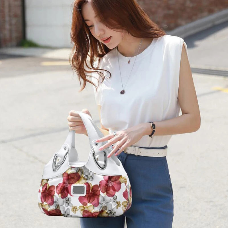 Luxury Flower Design Top-handle Ladies Handbag