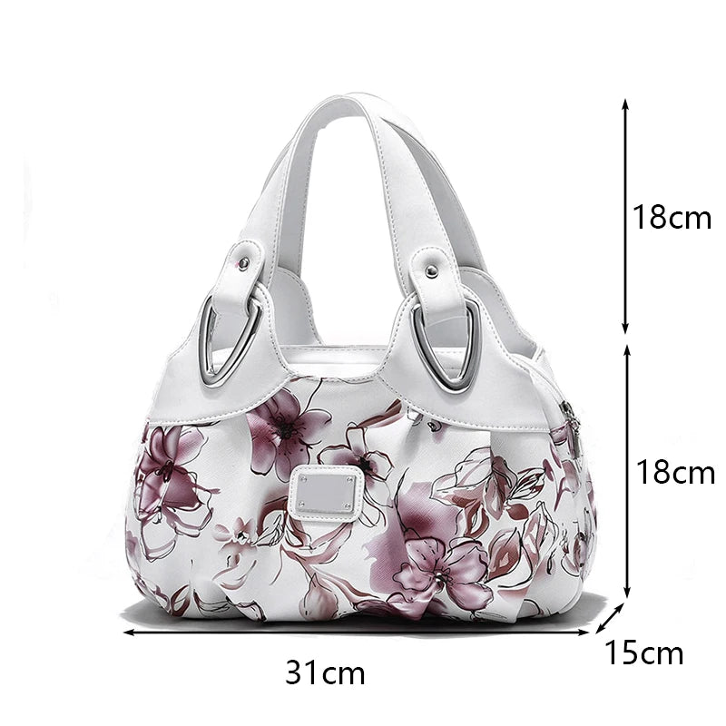 Luxury Flower Design Top-handle Ladies Handbag