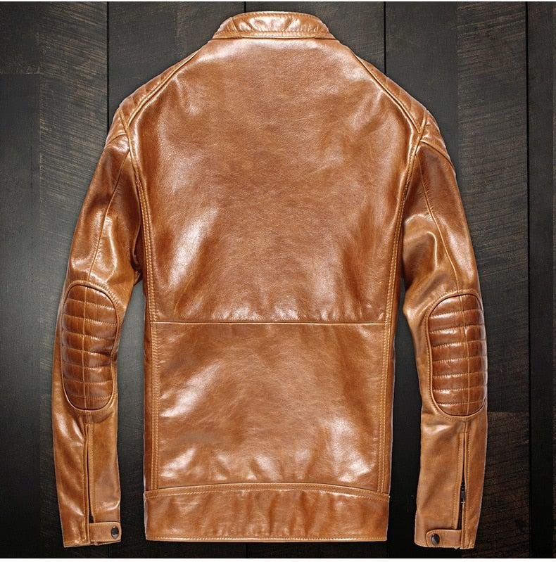 Hodor Tan Men's Leather Jacket Streetwear-3