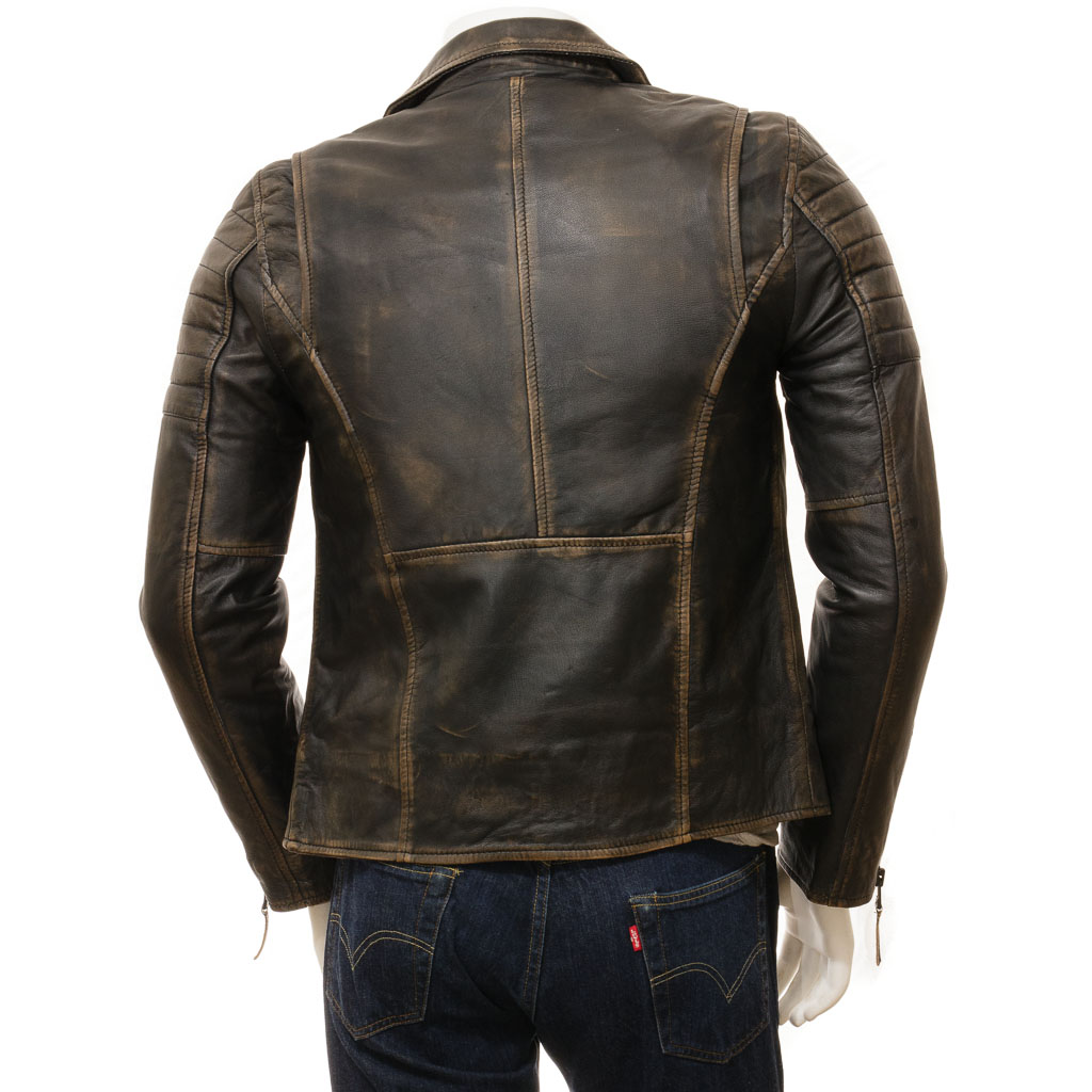 MEN'S VINTAGE LEATHER BIKER JACKET: PELHAM-2