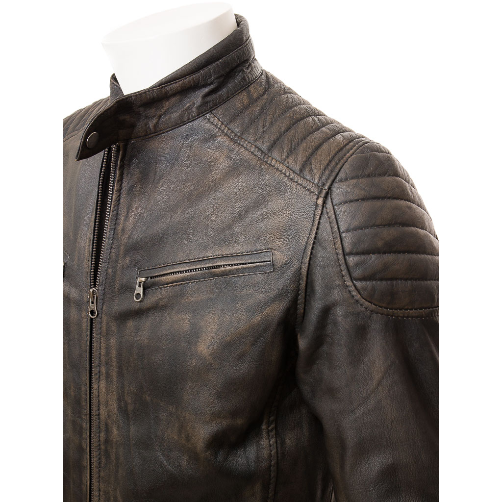 MEN'S VINTAGE LEATHER BIKER JACKET: PRESTON-3