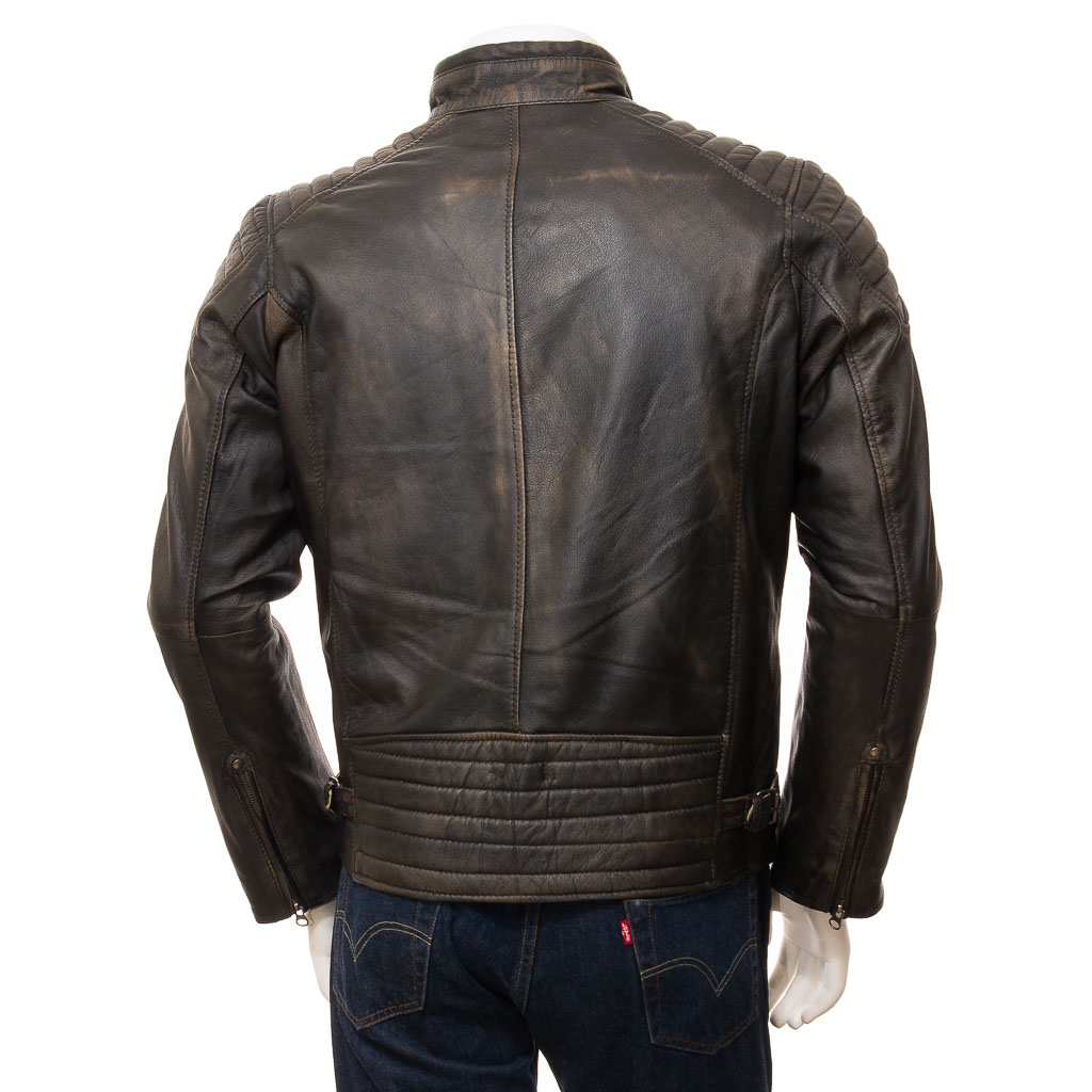 MEN'S VINTAGE LEATHER BIKER JACKET: PRESTON-2