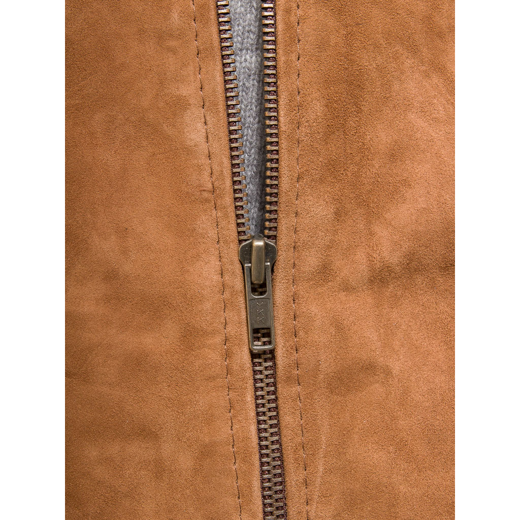 MEN'S TAN SUEDE BOMBER JACKET: BOLIVAR-4