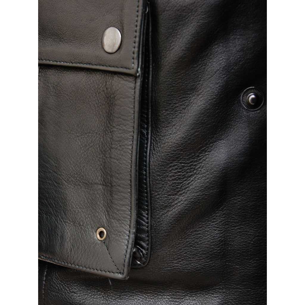 MEN'S LEATHER JACKET IN BLACK: CARMEL-2