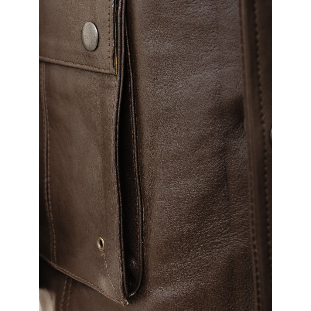 MEN'S LEATHER JACKET IN BROWN: CARMEL-2