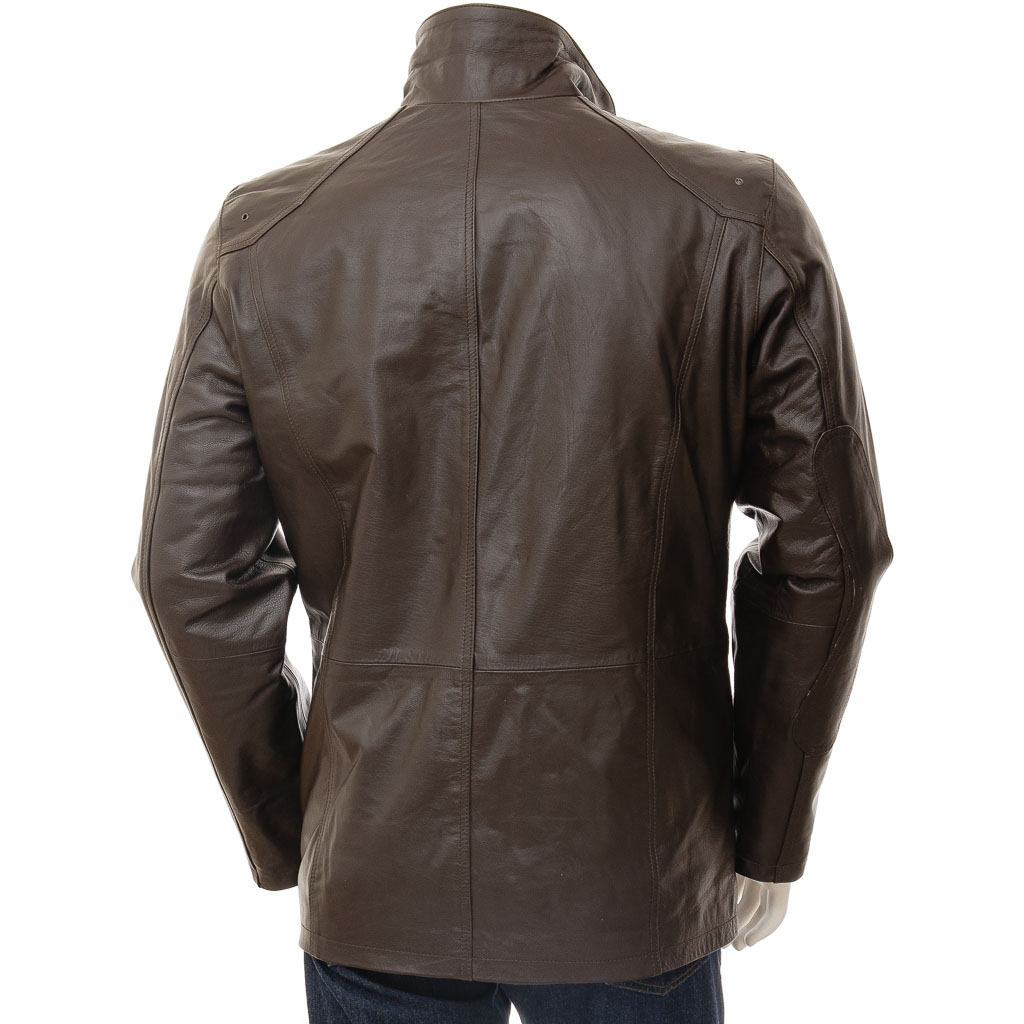 MEN'S LEATHER JACKET IN BROWN: CARMEL-3