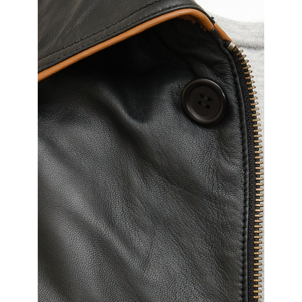 MEN'S CLASSIC BLACK LEATHER COAT: CATON-3