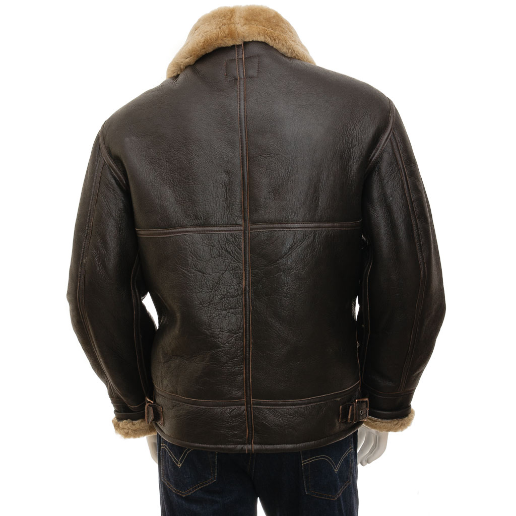 MEN'S BROWN AND GINGER AVIATOR JACKET: ELBRIDGE-3