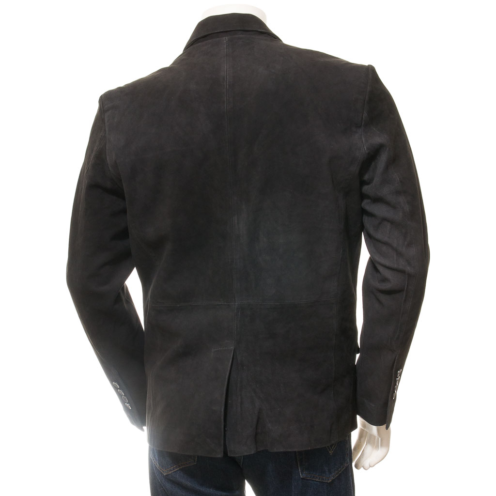 MEN'S BLACK CLASSIC SUEDE BLAZER: TYLER-3