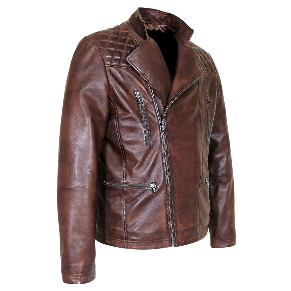 Mauve Men's Vintage Genuine Cow Leather Jacket-1