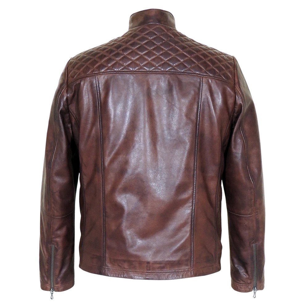 Mauve Men's Vintage Genuine Cow Leather Jacket-2