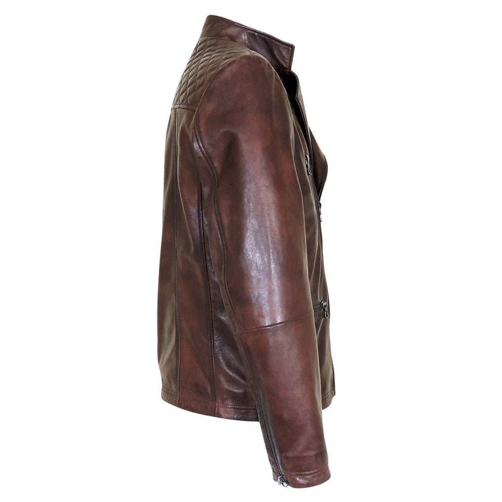 Mauve Men's Vintage Genuine Cow Leather Jacket-3