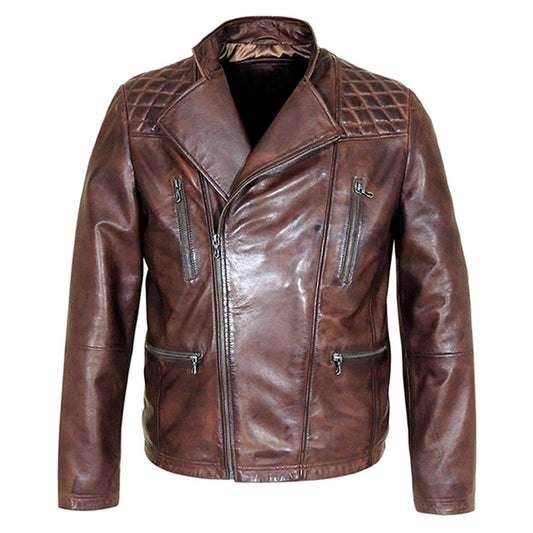 Mauve Men's Vintage Genuine Cow Leather Jacket-0