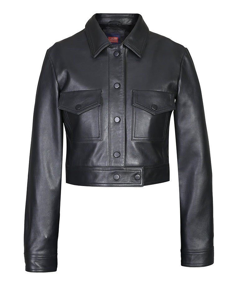 Milwaukee Sheep Nappa Moto Cropped Leather Jacket-0