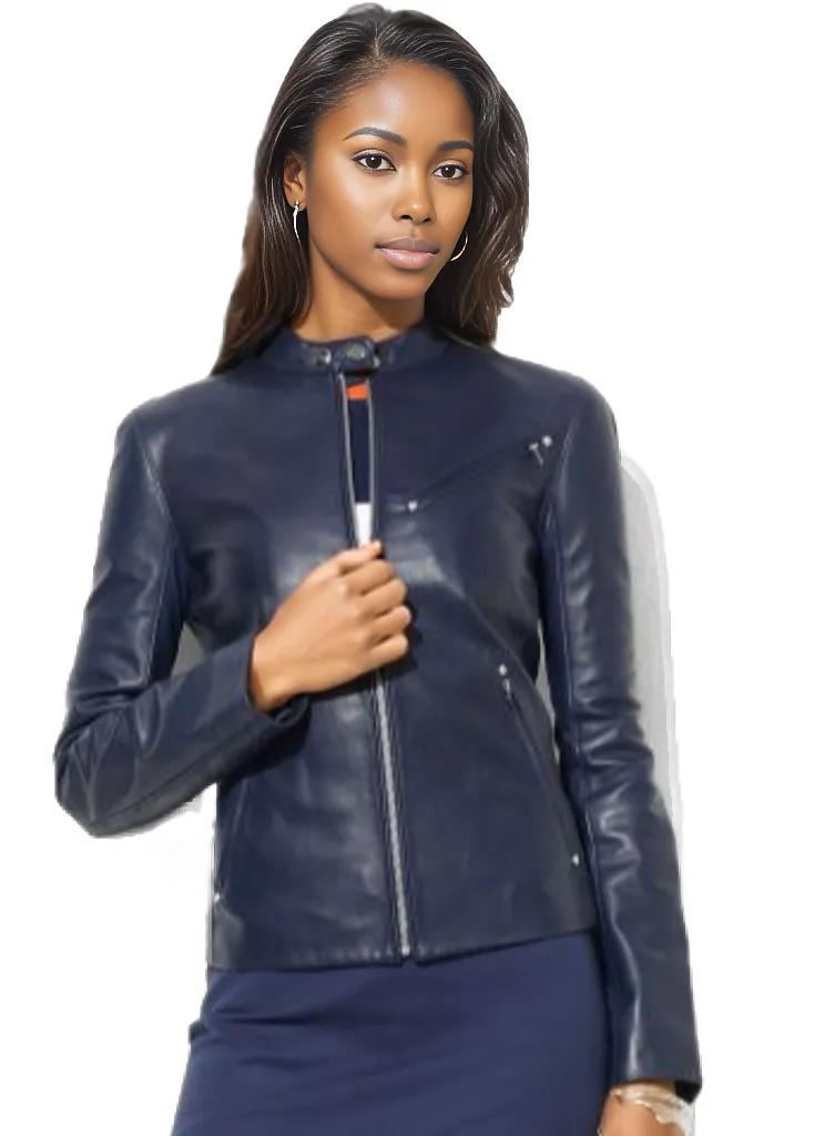 NY Womens Waxed Leather Jacket-2