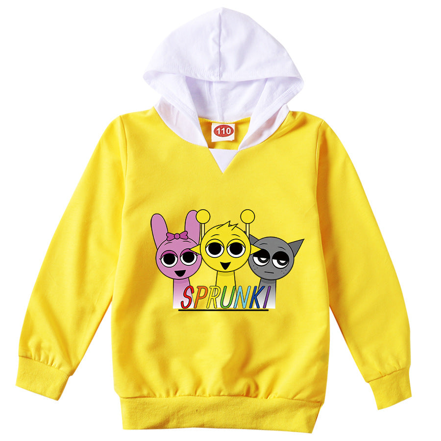 Cute Sprunki Cartoon Hoodie Kids Game Incredibox Hooded Sweatshirts Teen Boys Long Sleeve Clothes Baby Girls Casual Outerwear